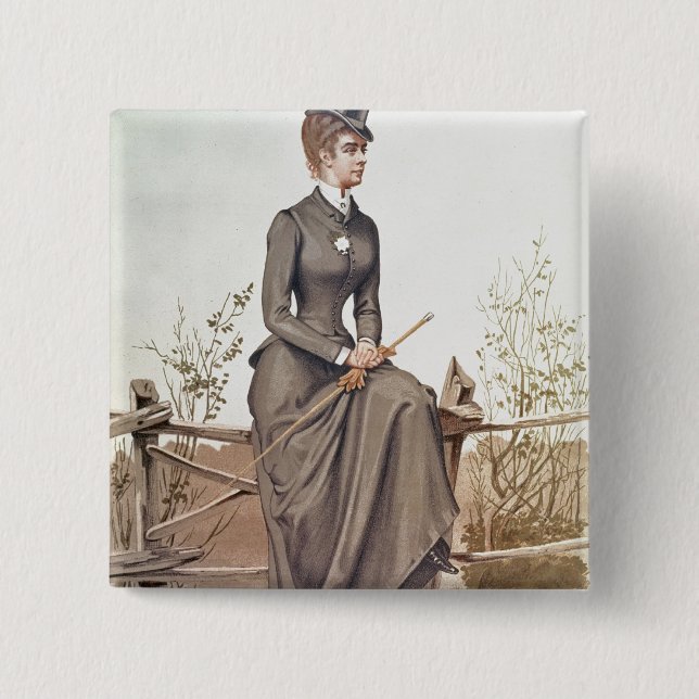 Elizabeth of Bavaria 2 Inch Square Button (Front)