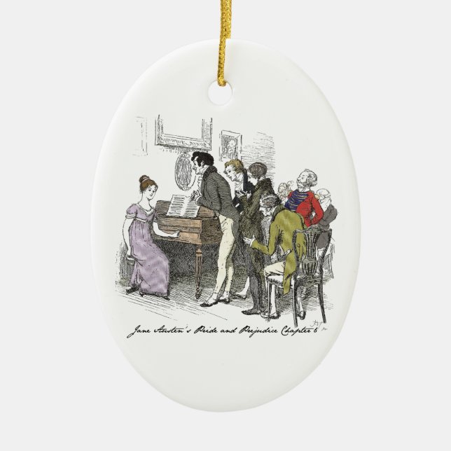 Elizabeth Performs - Jane Austen Pride & Prejudice Ceramic Ornament (Front)