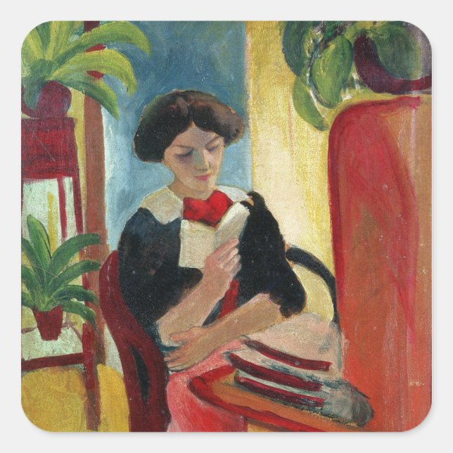 Elizabeth Reading Square Sticker (Front)