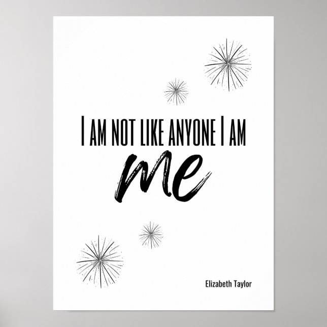 Elizabeth Taylor Self Love Inspirational Quote Poster (Front)