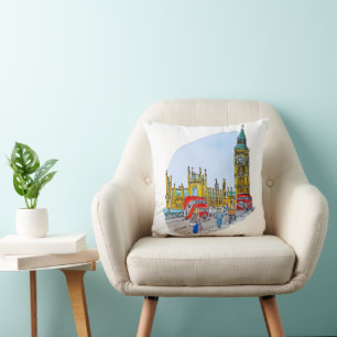Elizabeth Tower, aka Big Ben Throw Pillow