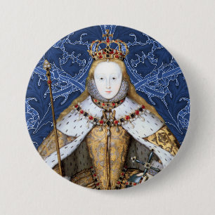 Elizabeth Tudor, Queen of England 3 Inch Round Button