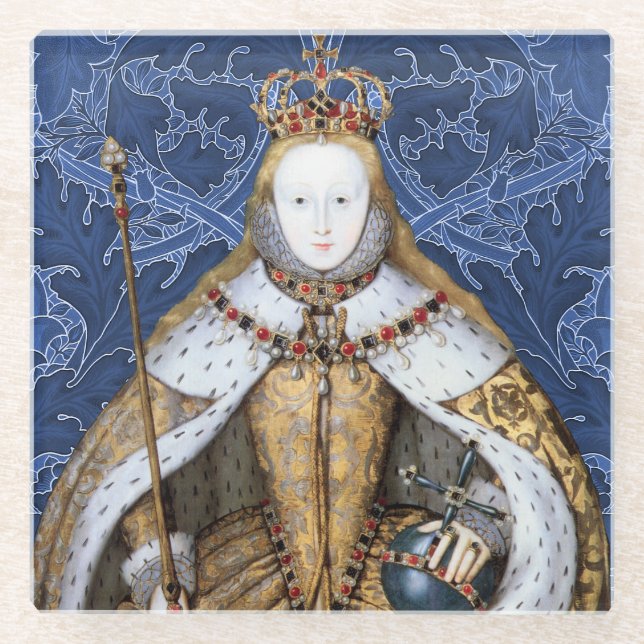 Elizabeth Tudor, Queen of England Glass Coaster (Front)