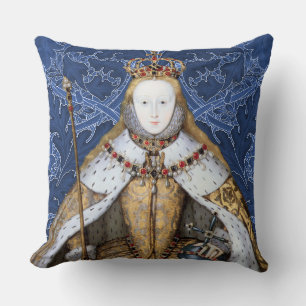 Elizabeth Tudor, Queen of England Throw Pillow