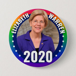 Elizabeth Warren 2020 - Gay Pride Rainbow 3 Inch Round Button