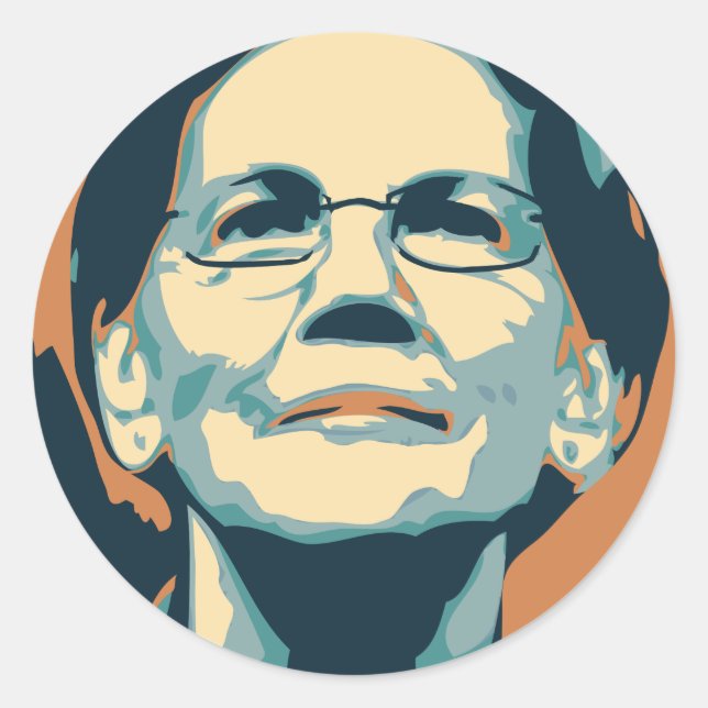 elizabeth warren classic round sticker (Front)