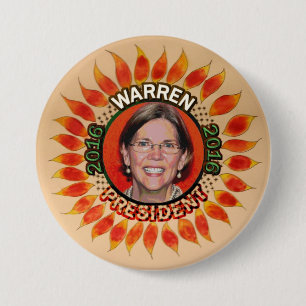 Elizabeth Warren For President 2016 3 Inch Round Button