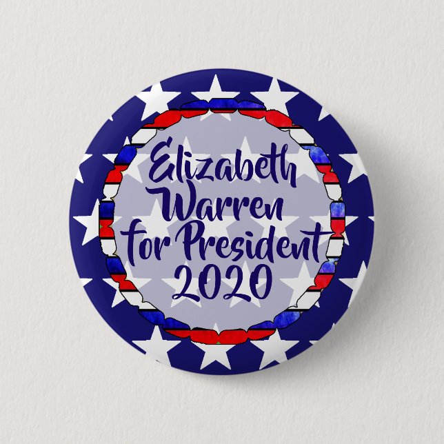 Elizabeth Warren for President 2020 2 Inch Round Button (Front)