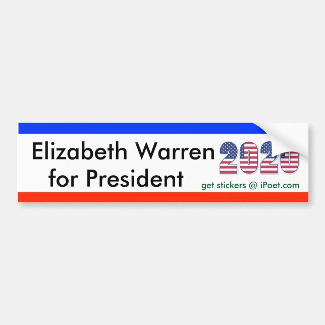 ELIZABETH WARREN FOR PRESIDENT 2020 bumpersticker Bumper Sticker (Front)