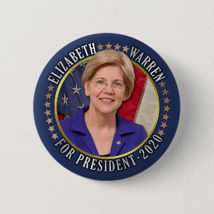 Elizabeth Warren for President 2020 Democrat Photo 2 Inch Round Button
