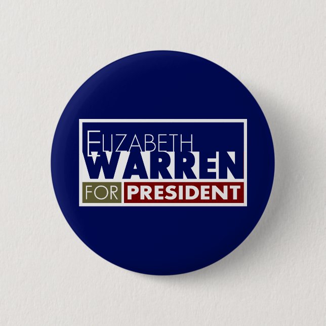 Elizabeth Warren for President V1 2 Inch Round Button (Front)