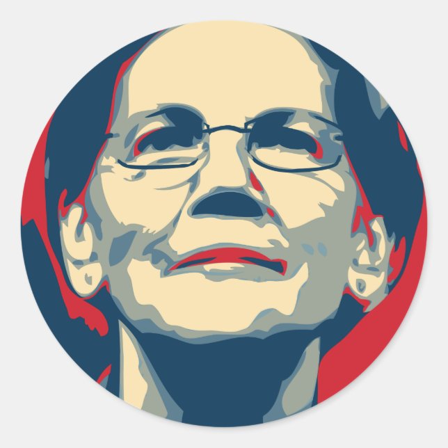 elizabeth warren persist classic round sticker (Front)