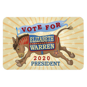 Elizabeth Warren President 2020 Democrat Donkey Magnet