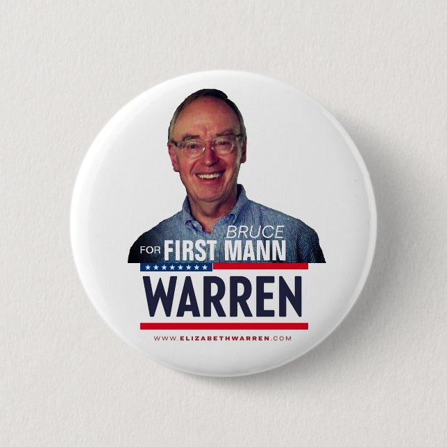 Elizabeth Warren"s Husband, Bruce Mann 2 Inch Round Button (Front)