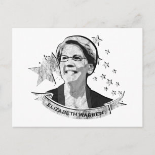 Elizabeth Warren Star Banner Postcard