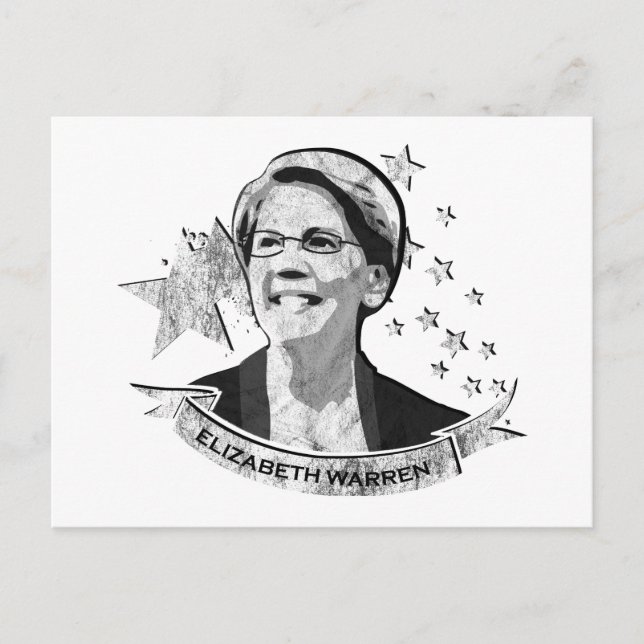 Elizabeth Warren Star Banner Postcard (Front)