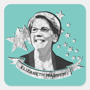 Elizabeth Warren Star Banner Square Sticker