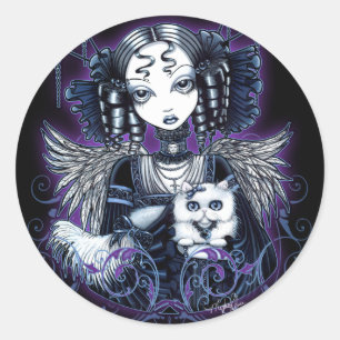 Elizabeth White Persian Cat Angel Stickers