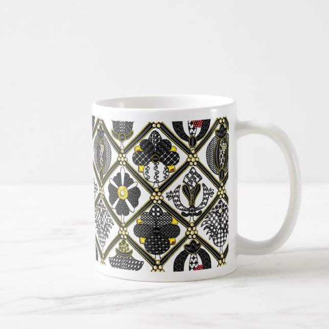 Elizabethan Blackwork tile Coffee Mug (Right)
