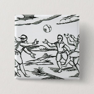 Elizabethan Football 2 Inch Square Button