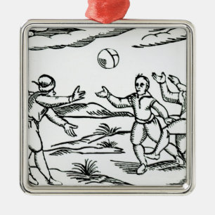 Elizabethan Football Metal Ornament