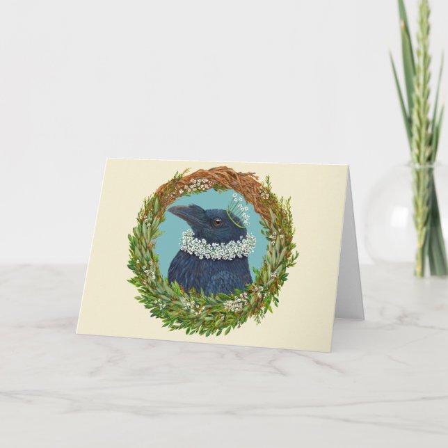 Elizabethan Raven card (Front)