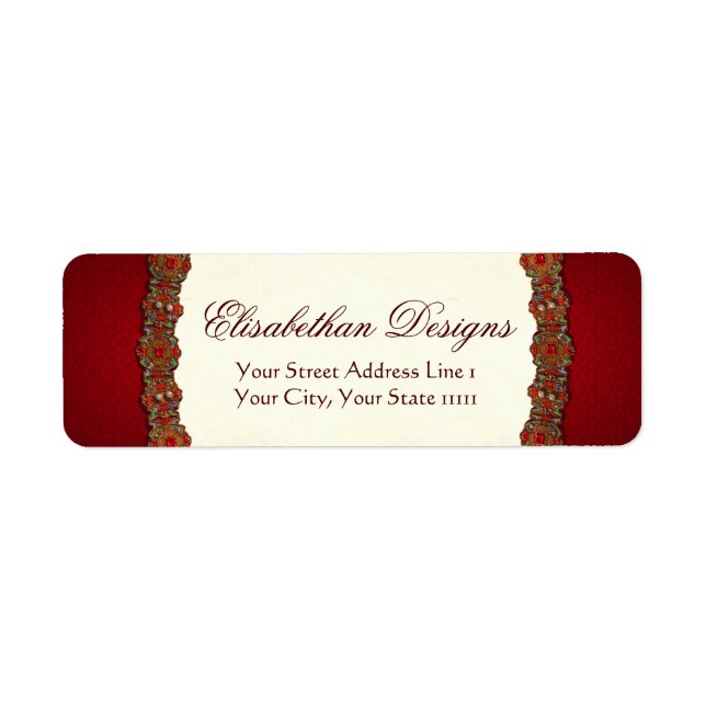 Elizabethan Tudor Damask Jewel Ruby Red (Devant)