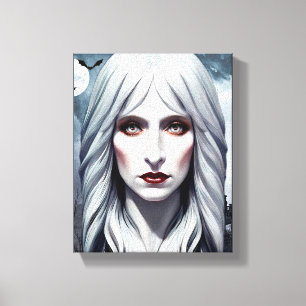 Elizavella Vampire Witch Woman Fantasy Dark art  Canvas Print