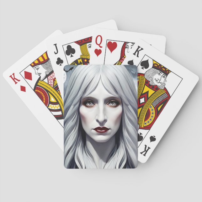Elizavella Vampire Witch Woman Fantasy Dark art Playing Cards (Back)