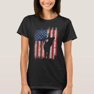 Elk American Usa Flag Patriotic 4th Of July T-Shirt