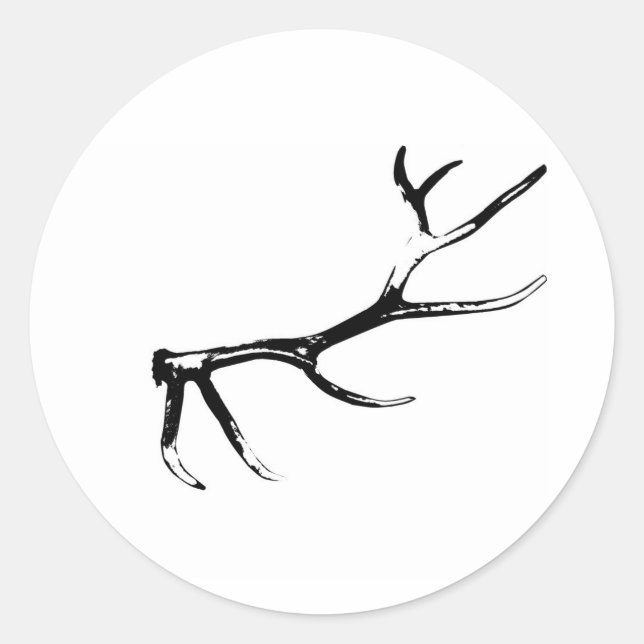 Elk Antler Classic Round Sticker (Front)