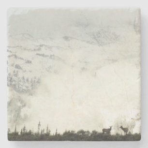 Elk at Grand Teton National Park Photography Stone Coaster