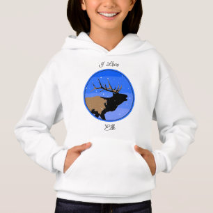 Elk bouillonnant en hiver - Art original de la fau