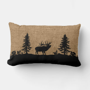 Elk Bull Big Game Hunting Lumbar Pillow