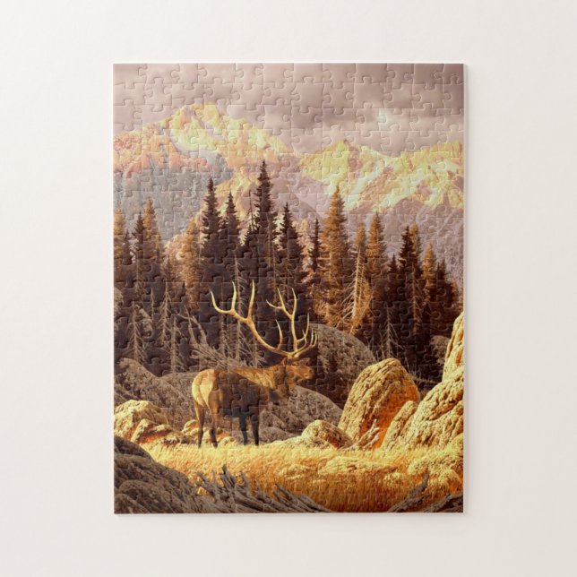 Elk Bull Jigsaw Puzzle (Vertical)