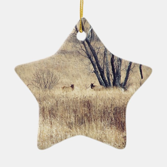 Elk Ceramic Ornament (Front)