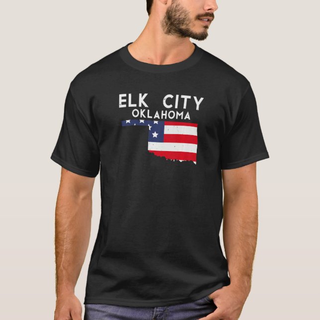 Elk City USA State America Travel Oklahoman T-Shirt (Front)