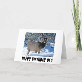 Elk dans la neige joyeuse carte de voeux d'anniver