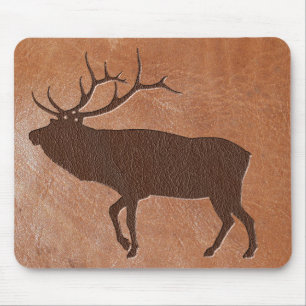 Elk Embossed Leather Mouse Pad