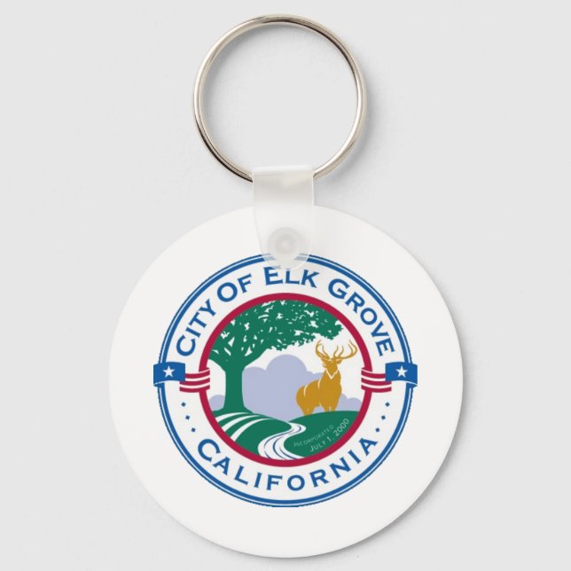 Elk Grove (California) City flag Keychain (Front)