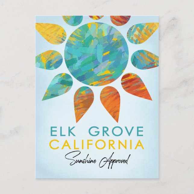 Elk Grove California Sunshine Travel Postcard (Front)