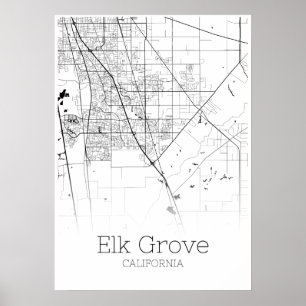 Elk Grove Map - California - City Map Poster