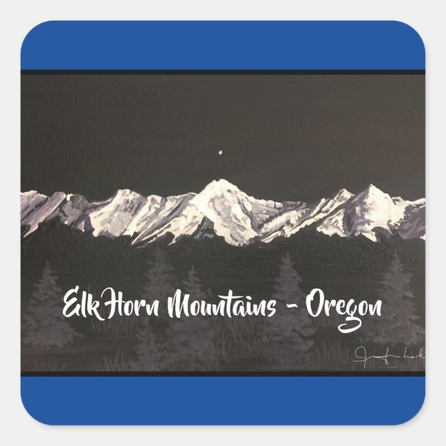 Elk Horn Mountains Blue Sticker (Front)