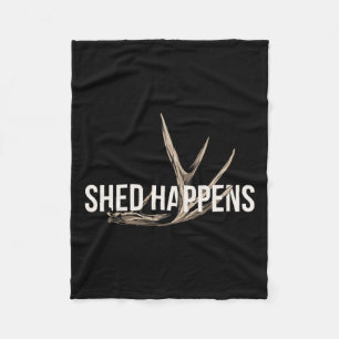 Elk Hunter Shed Happens Funny Deer Hunting Fleece Blanket