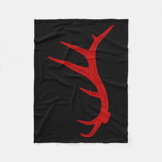 Elk Hunting Bull Antler Shed  Fleece Blanket (Front)