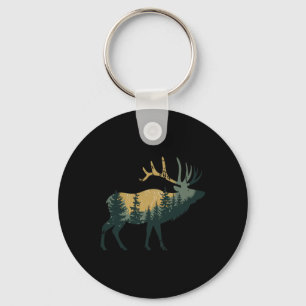 Elk Hunting Hiking Outdoor Camping Forest Men Wome Keychain