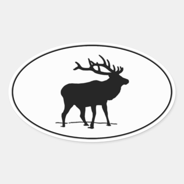 Elk Icon Oval Logo Oval Sticker (Front)