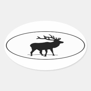 Elk Icon Oval Logo Oval Sticker