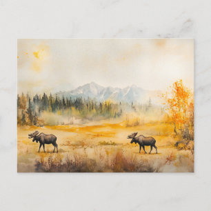 Elk in Autumn - postcard