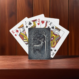 Elk in the Midnight Forest Playing Cards